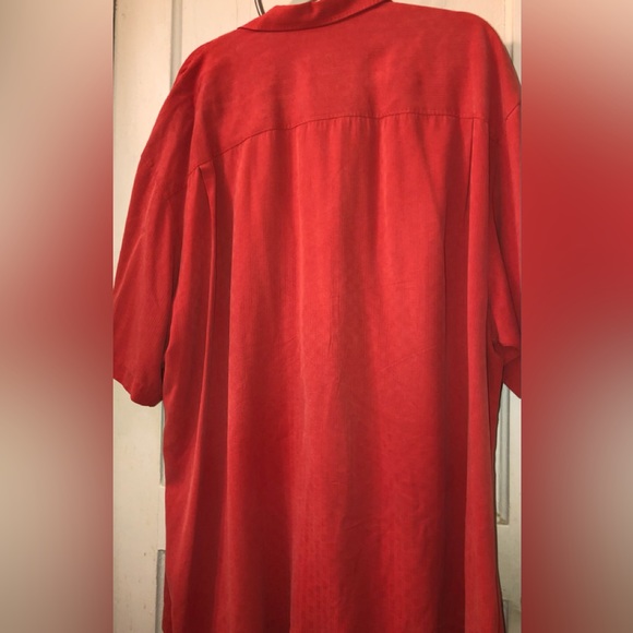 Tommy Bahama 💯 Silk Short Sleeve Button Down Rust Color Shirt men’s sz XXL - Picture 7 of 10